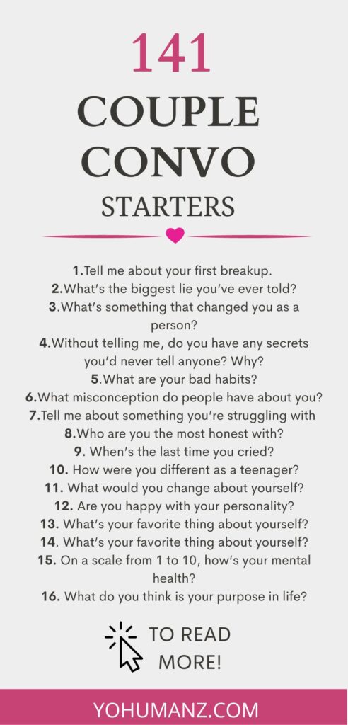 141 Essential Couple Conversation Starters For Strong Bonding - Yohumanz