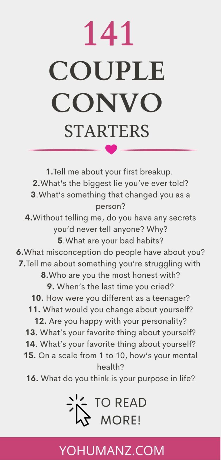 141 Essential Couple Conversation Starters for Strong Bonding - YoHumanz